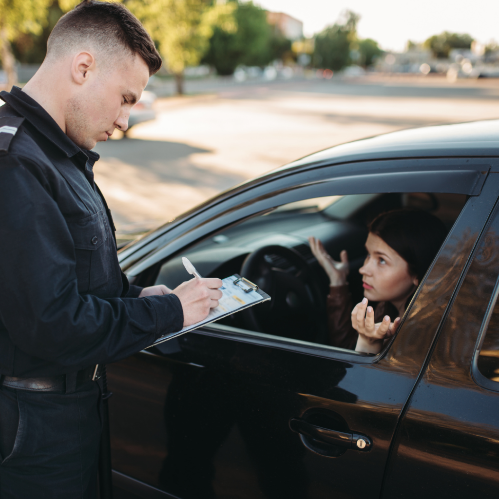 girl upset with cop for being pulled over